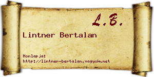Lintner Bertalan névjegykártya
